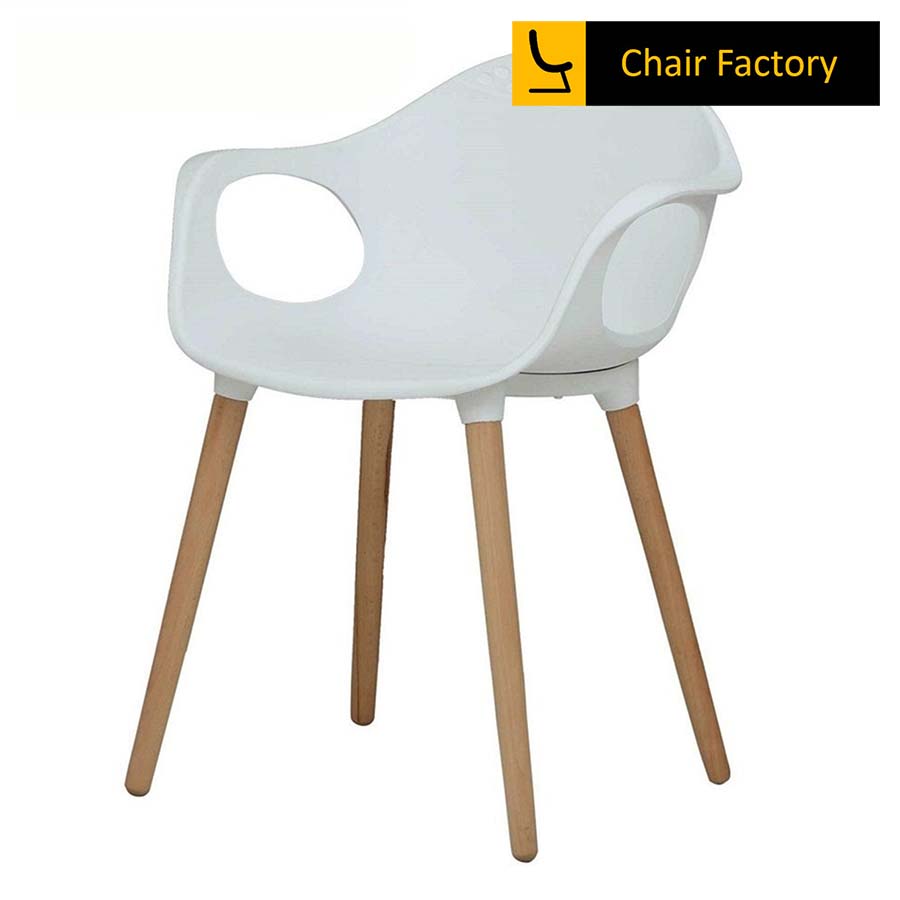 White Jolie Wooden Cafe Chair